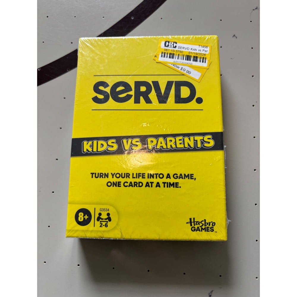 SERVD Kids vs Parents Card Game Hasbro Games G3534 New Sealed Family Fun